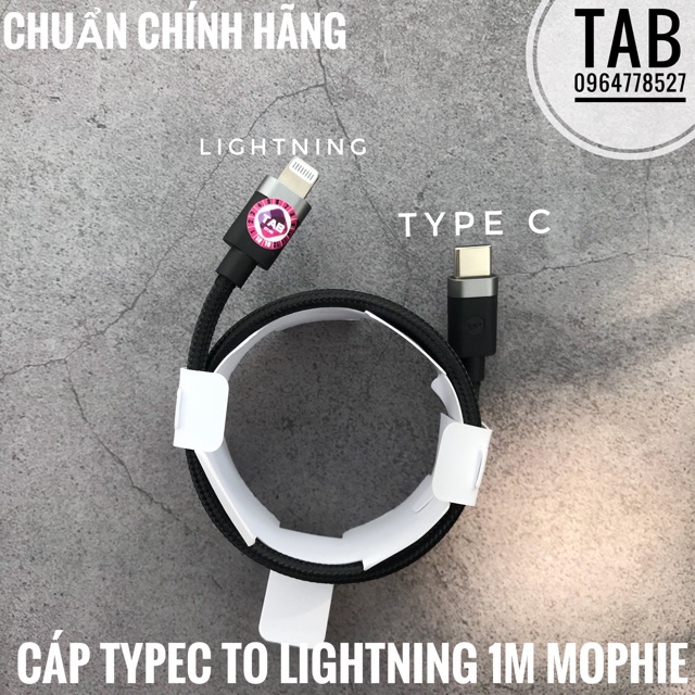 [Mã 2404EL10K giảm 10K đơn 20K] Cáp Mophie TypeC To Lightning 1m - Chính Hãng