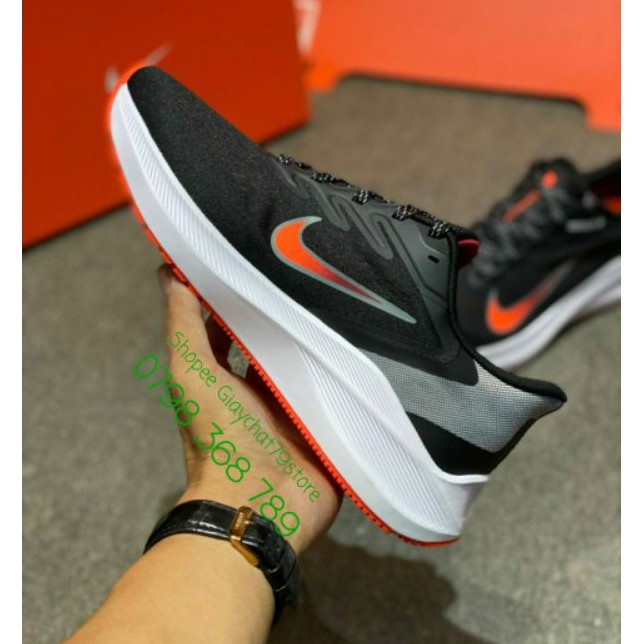 Giày Nike Running Zoom Winflo 7 Black/Oranger/Red Men [Authentic - Chính Hãng - FullBox] Giaychat79store