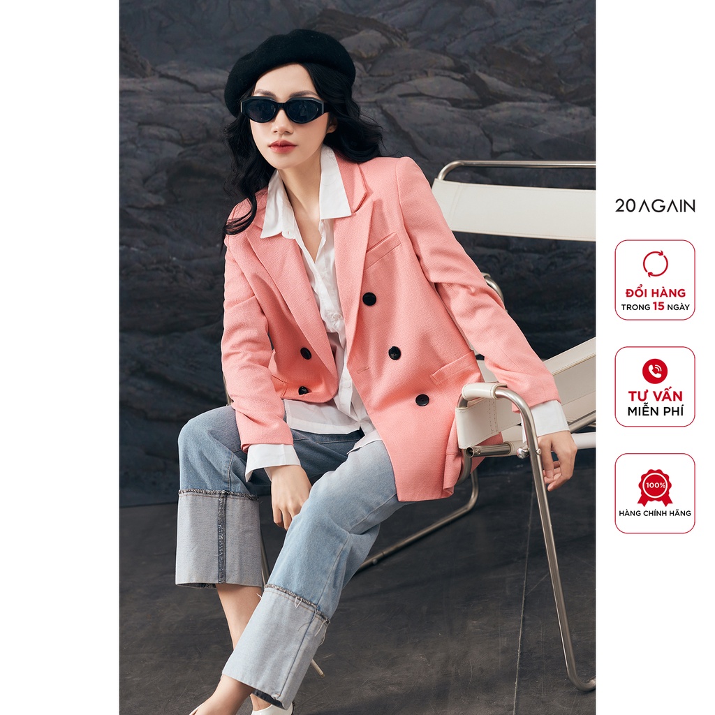 Áo vest cổ bẻ ve 20Again, thiết kế tay nhún độc đáo, sành điệu VDA2467