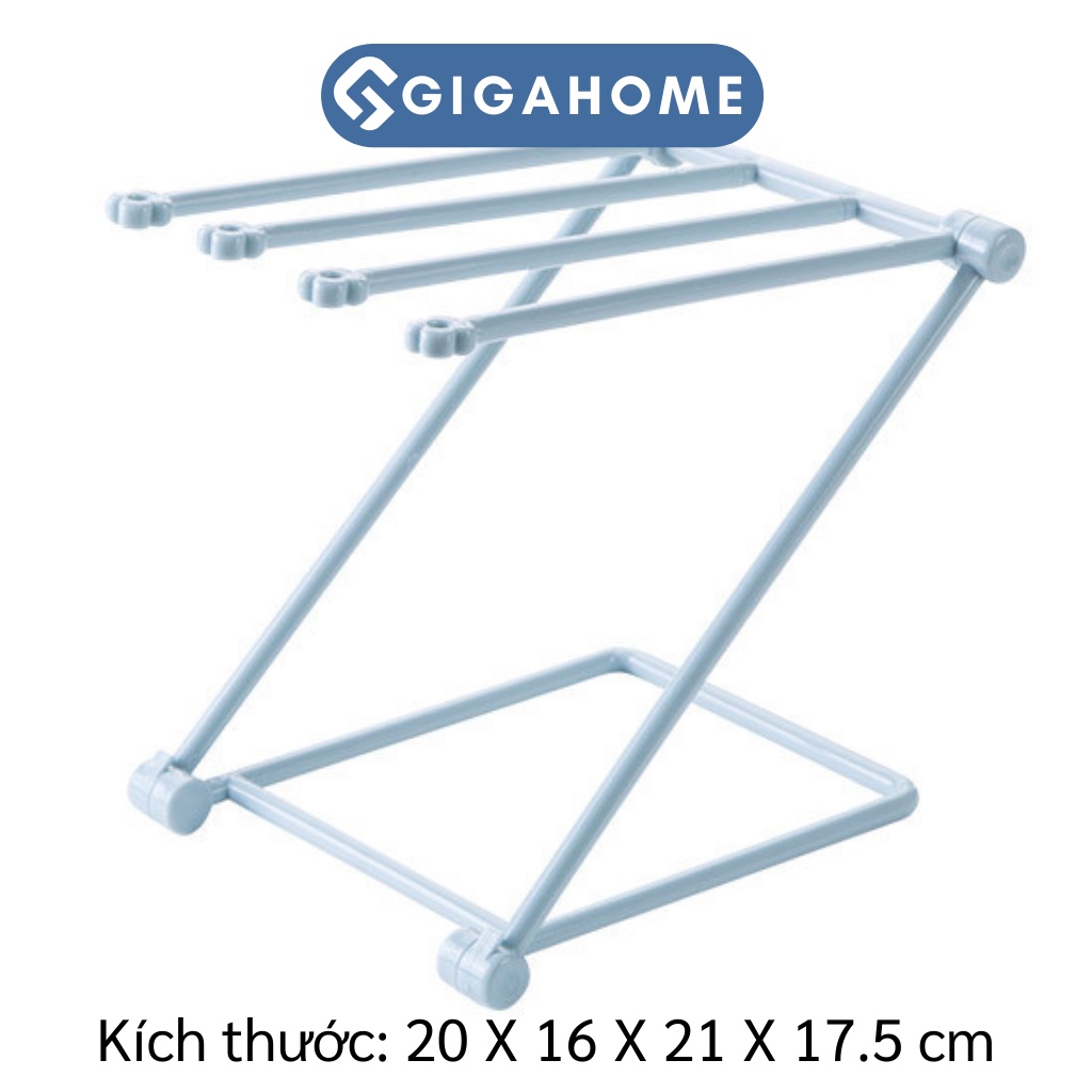 Giá Treo Khăn Nhà Bếp, Treo Ly, Bình Sữa 4 Thanh Tiện Lợi GIGAHOME Hình Chữ Z 9555