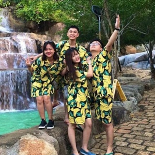 set sơ mi quần short chuối siêu ngầu