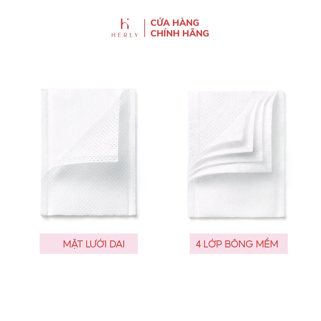 Bông tẩy trang làm sạch da Cotton 60 miếng - HERLY Cotton Pad Sạch Sâu [HSCO]