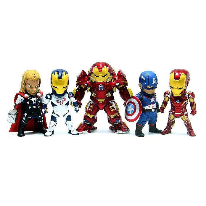 Set chibi Avengers mô hình Marvel gồm Iron man, HUlkbuster, Captain, Thor