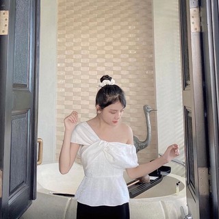 [HỎA TỐC HCM] Áo peplum nơ trễ vai thanh lịch