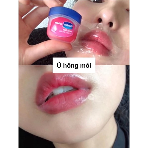 [HÀNG CHUẨN MỸ] Son dưỡng môi Vaseline cấp ẩm mềm mịn hồng môi rosy lips 7g Mỹ