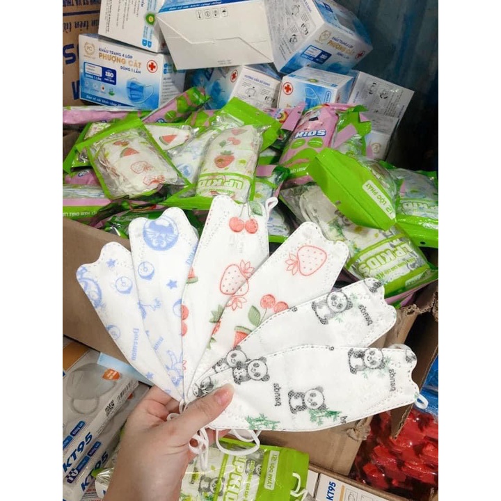 [ SIÊU HÓT ] - Khẩu trang trẻ em KF94 4D - cho bé 1 gói 10 chiếc - lớp kháng khuẩn thời trang - ZADOLA.FASHION