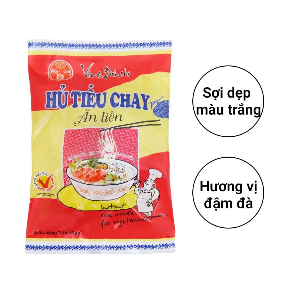 Thùng 30 gói Hủ tiếu chay vina Bích Chi gói 60g