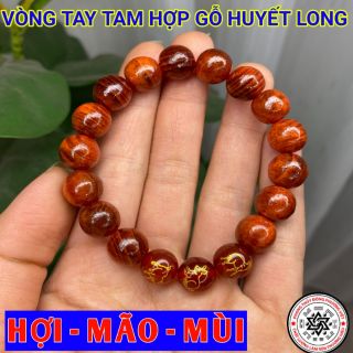 Vòng tay tam hợp hợi - mão - mùi gỗ huyết long