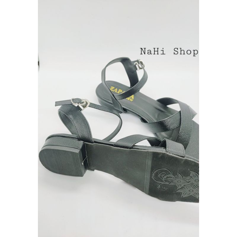 Sandal gót 2 phân quai gài đế xịn sandal quai chéo NAHI sd119