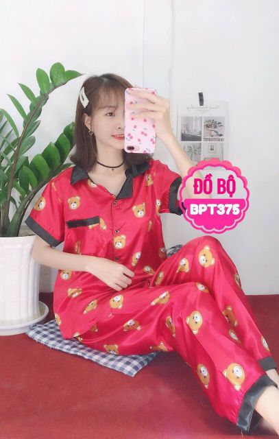 ĐỒ BỘ PHI BÓNG HOẠT HÌNH CUTE DỄ THƯƠNG CHẤT VẢI MỀM Mát TAY NGẮN QUẦN DÀI