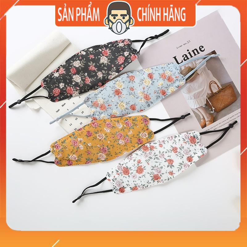 Khẩu trang vải 4D họa tiết hoa cực đẹp thời trang