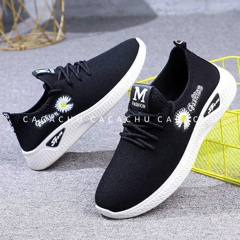 Giày sneaker nữ thể thao hot trend hoa cúc 2021 đẹp chữ M Fashion CACACHU G012, đế siêu êm chân thời trang giá rẻ