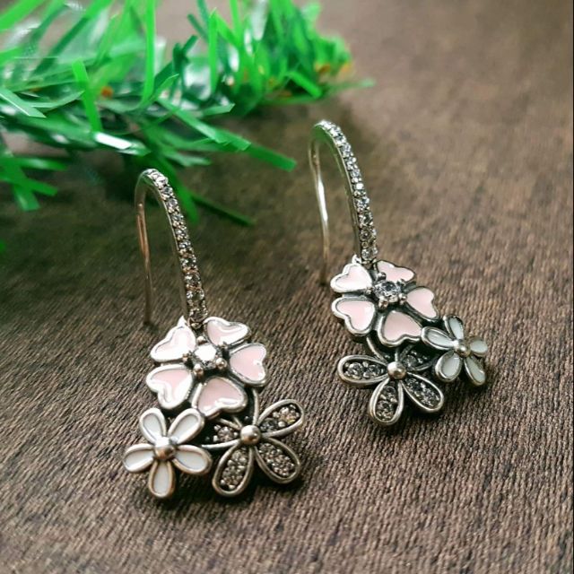 Bông tai bạc thái hồng hoa anh đào tinh tế Jasmino