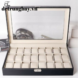 Hộp đựng đồng hồ 24 ngăn vỏ da