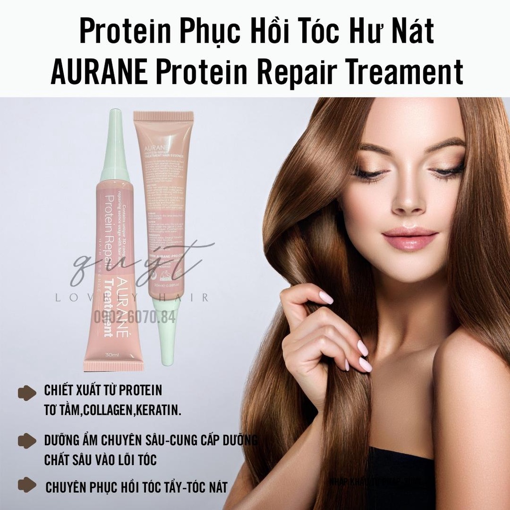 Tinh Chất Protein Dưỡng Tái Tạo Tóc Hư Nát AURANE Protein Repair Treament