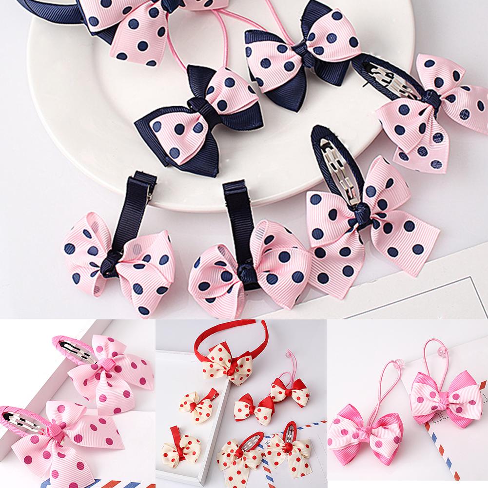 Set 20 kẹp tóc nơ chấm bi dễ thương cho bé gái