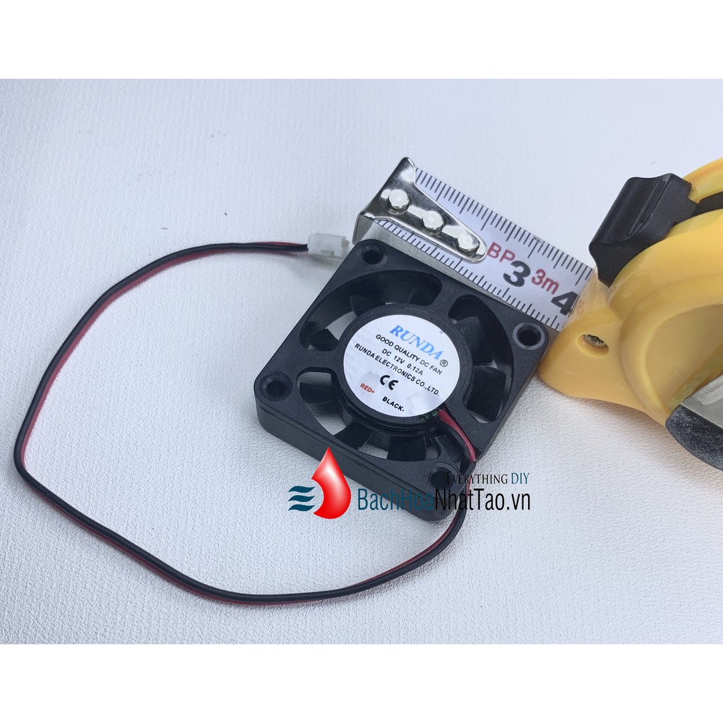 Quạt DC 12v-0,12a vuông 4cm