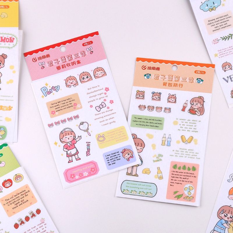 Sticker hình dán trang trí gấu thỏ cute