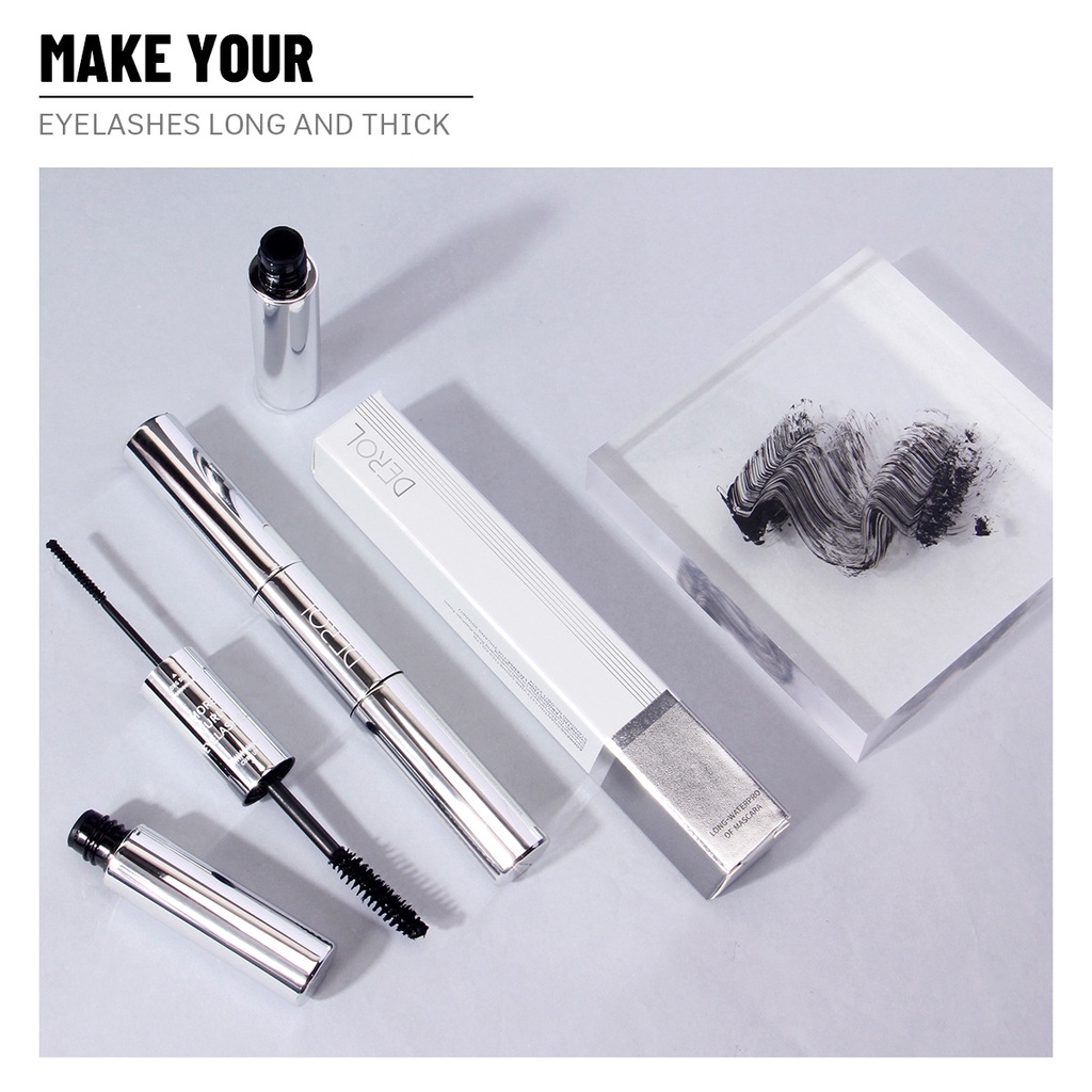 [Hàng mới về] Mascara DEROL hai đầu chống thấm nước nhanh khô làm dài dày và cong mi hiệu quả