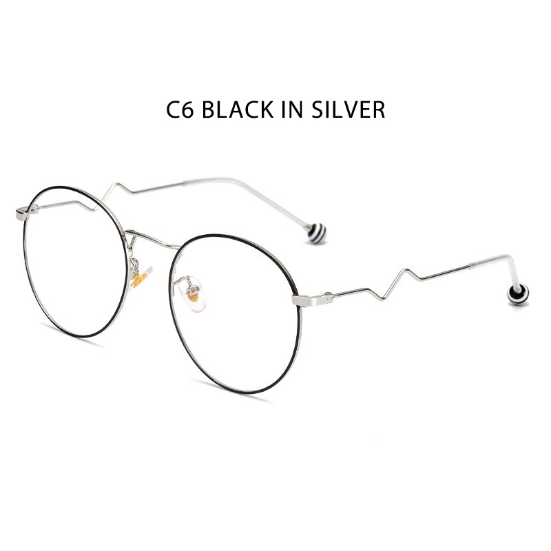 Mắt Kính Gọng Tròn Chống Bức Xạ Thời Trang Hàn Quốc Tròng Kính Thay Thế Được Cho Nữ