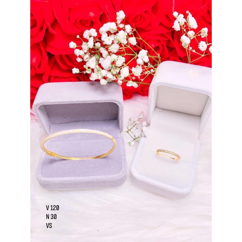 NHẪN GẮN ĐÁ TĂM VÀNG 10KARA