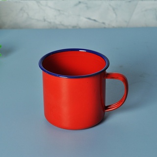 cốc sắt tráng men màu đỏ