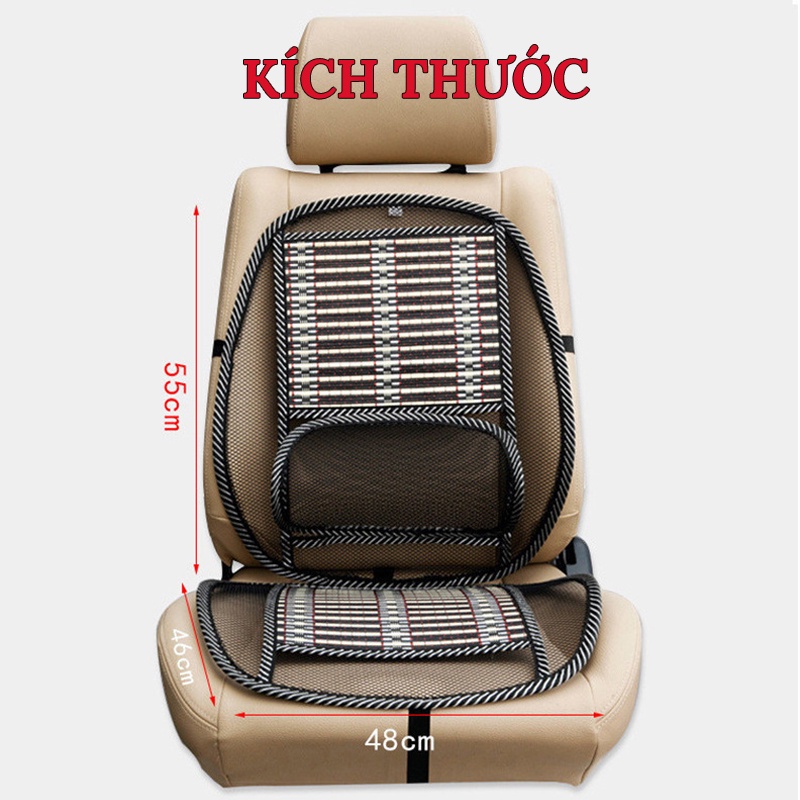 Bộ Lót Ghế Tựa Lưng Ô Tô, Ghế Văn Phòng Lưới Trúc Massage Lưng Chống Mỏi, Chống Nóng Hiệu Quả CARZONE.TOP