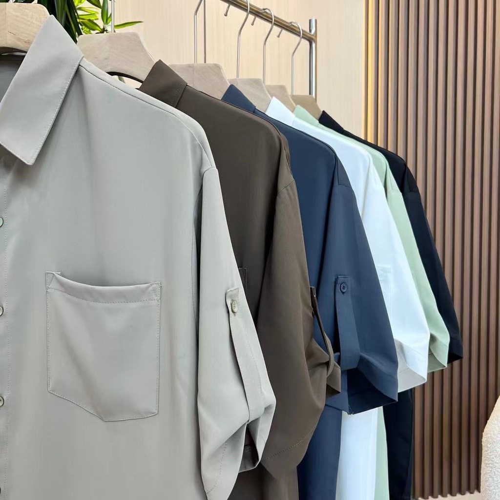 Áo sơ mi nam nữ tay lỡ form Unisex phong cách nhẹ nhàng, dễ mặc dễ phối đồ mới 2022 ASTINO