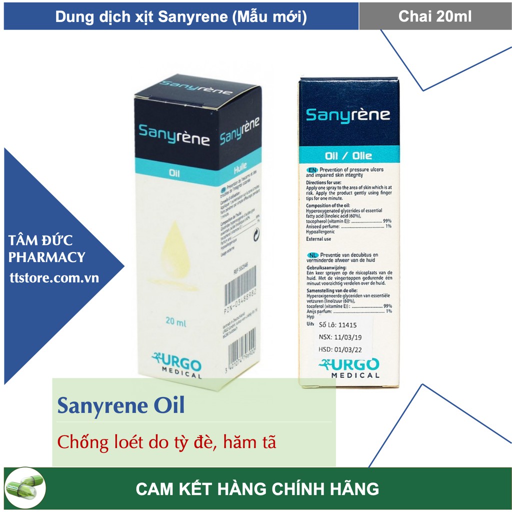 Sanyrene - Dung dịch xịt trị loét do hăm tã hay tì đè nhập từ Pháp [Sany rene]