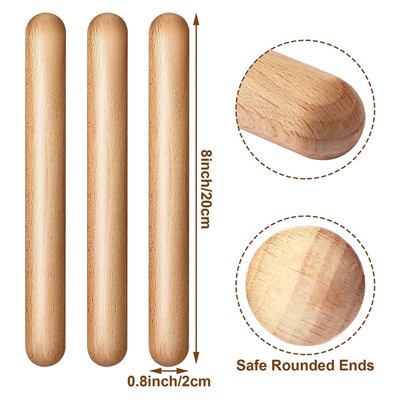 Bộ 20 Que Gỗ Gõ Nhạc Cụ Cho Bé 8 Inch