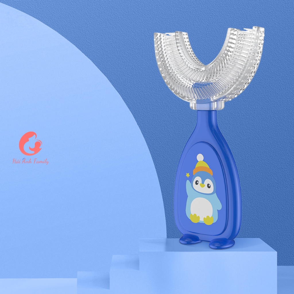 Bàn chải đánh răng cho bé chữ U silicon mềm mại cho bé 1 - 8 tuổi