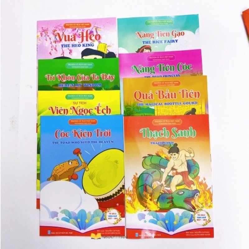 Sách - Túi 8 cuốn truyện cổ tích Việt Nam song ngữ Việt Anh chọn lọc cho bé
