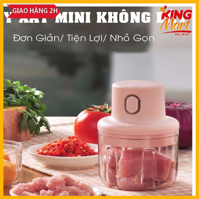 [GIẢM GIÁ CỰC SỐC TỚI 80%] Máy Xay Mini Sạc Điện, Có Cổng Sạc Usb, Nhỏ Gọn Tiện Ích Dễ Sử Dụng, Xay Hành, Tỏi, Rau Củ