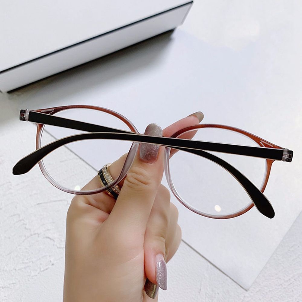 Mắt kính trong suốt chống ánh sáng xanh gọng bầu dục phong cách Hàn Quốc cổ điển thời trang dành cho nam và nữ