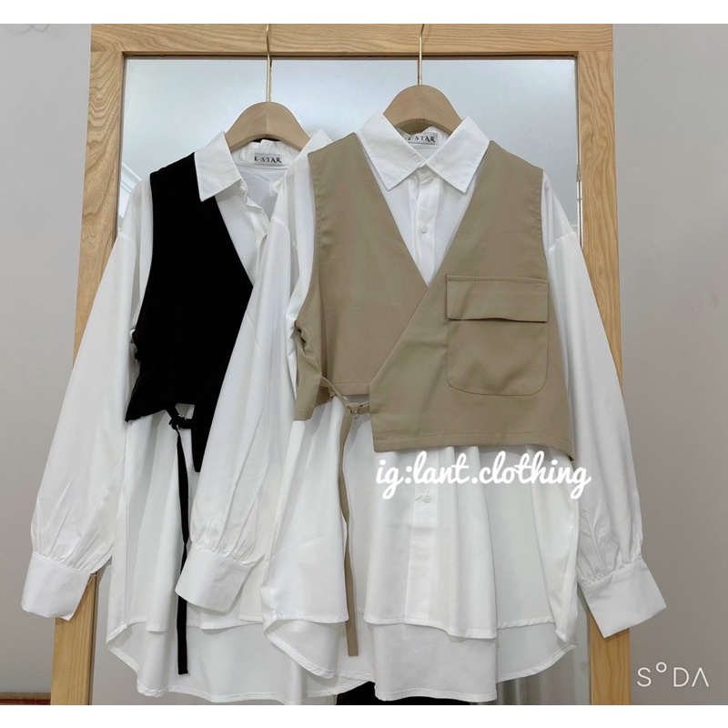set áo baby doll kèm gile 1477