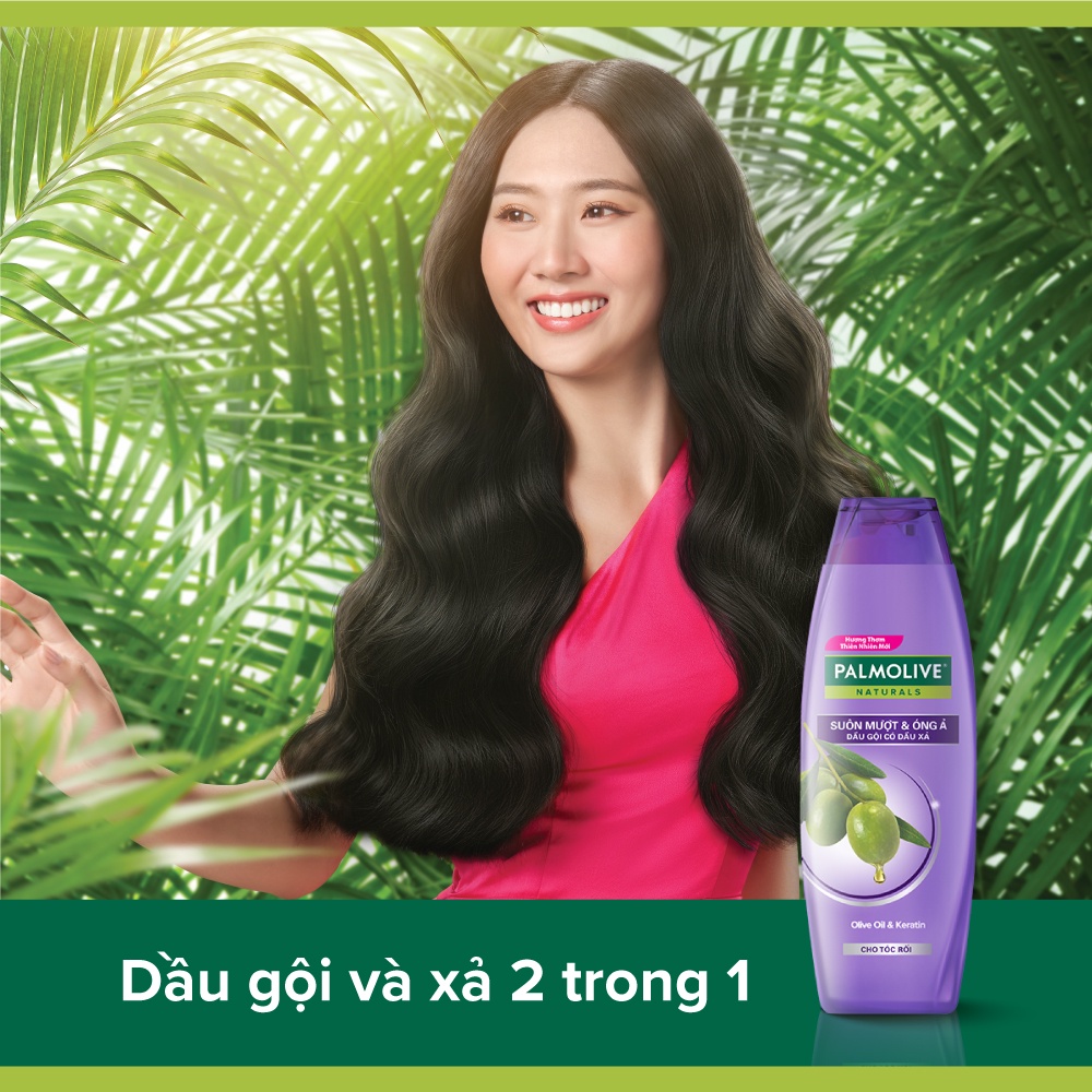 Bộ 5 chai dầu gội kèm dầu xả Palmolive Suôn Mượt Óng Ả 180ml