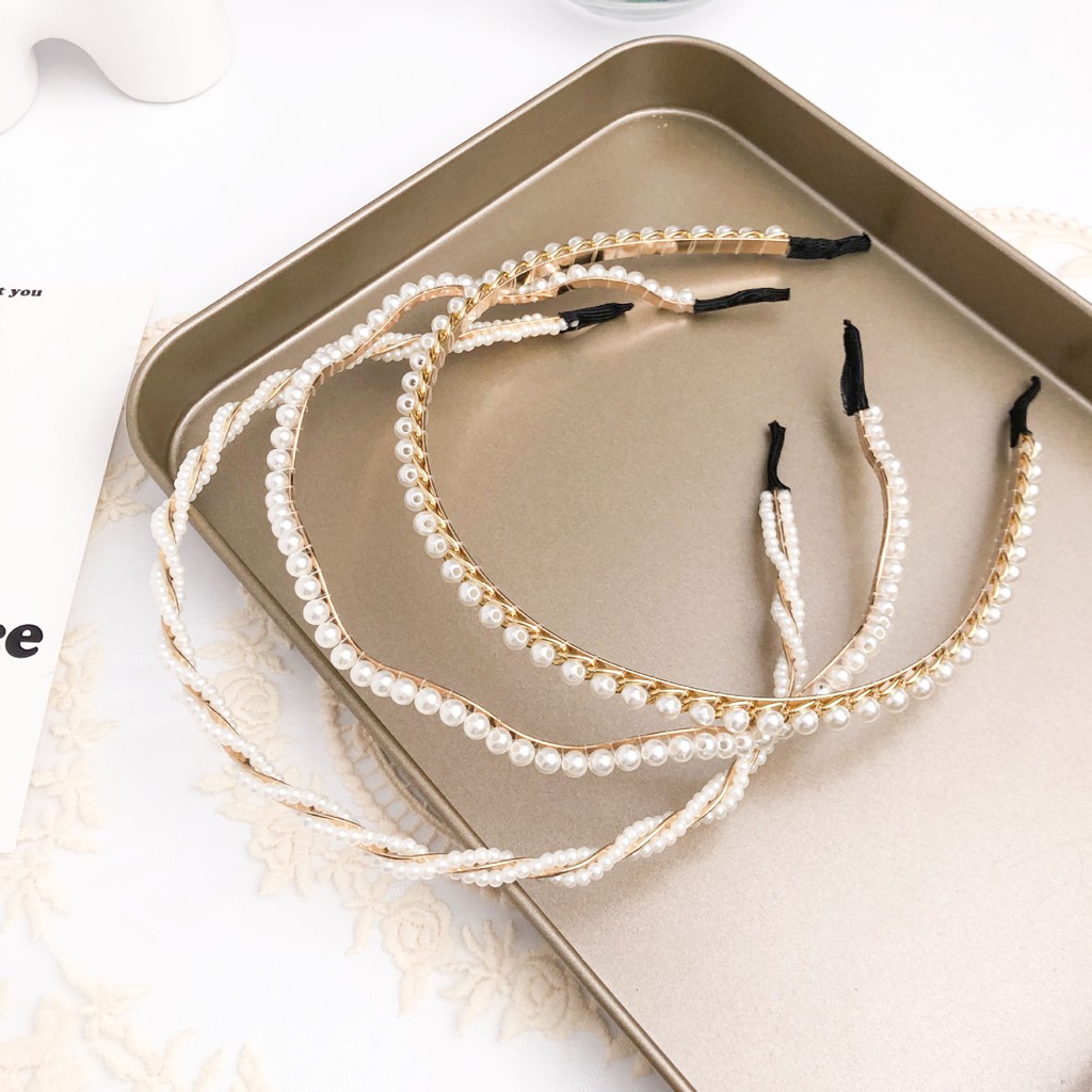 Băng đô cài tóc đính đá ngọc phong cách Hàn đơn giản DÈLLA ACCESSORIES 302