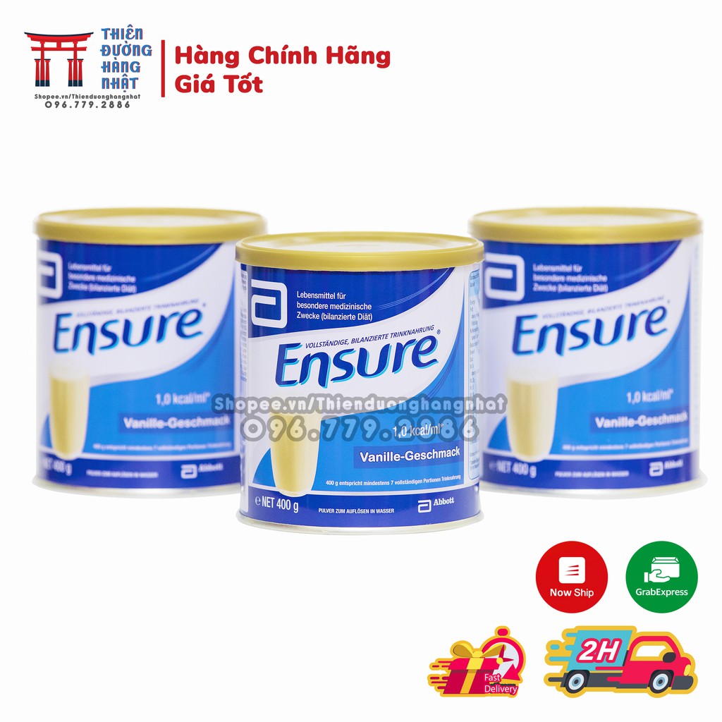 Sữa Ensure Đức, sữa bột bổ sung dưỡng chất cho trẻ hộp sắt 400gr [Date 9/2022]