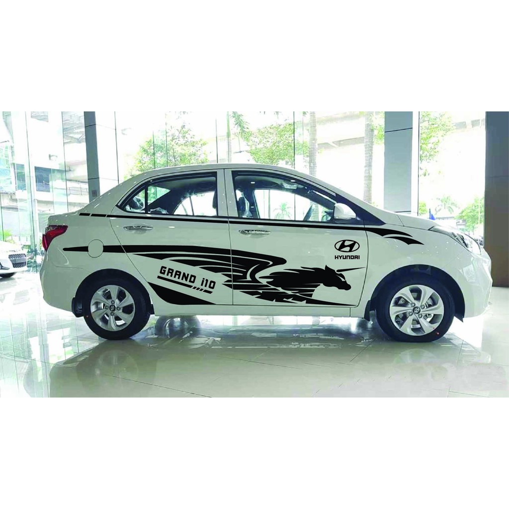 Tem xe Hyundai i10 phong cách thể thao - decal i10