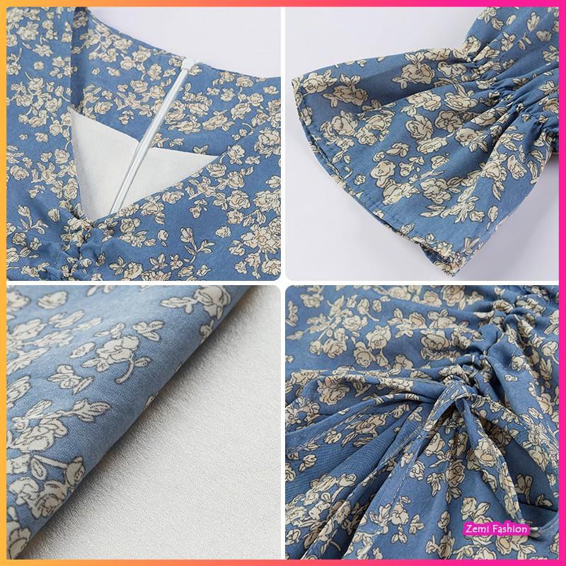 Đầm Xòe Họa Tiết Hoa Nhí Cổ V Rút Dây Ulzzang | BigBuy360 - bigbuy360.vn