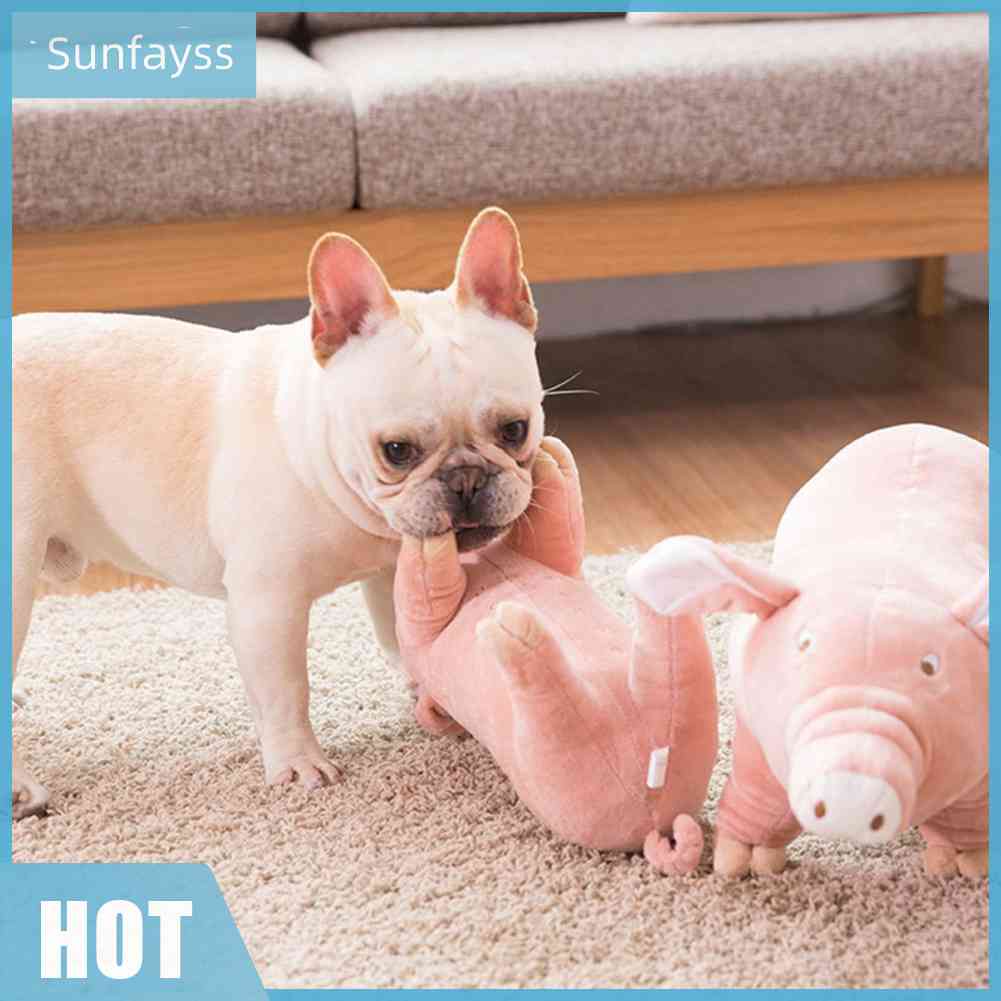 Thú Nhồi Bông Hình Heo Con Chống Cắn Dễ Thương Cho Thú Cưng