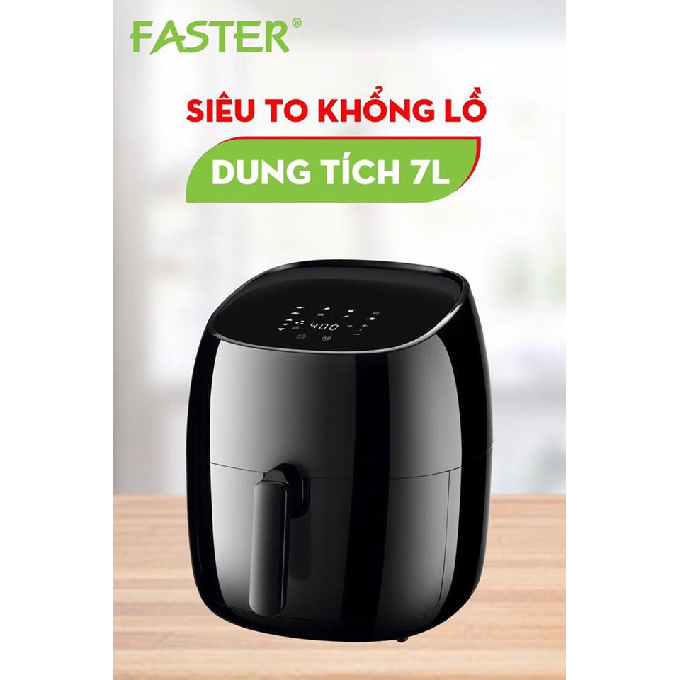 Nồi chiên không dầu FASTER MGR7SBM (BLACK) nhập khẩu Malaysia, dung tích 7L, Điều khiển cảm ứng