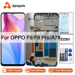 Màn hình cho OPPO F9 / F9 Pro CPH1823 A7X Lắp ráp màn hình cảm ứng LCD với khung thay thế ban đầu Đã được kiểm tra 100%