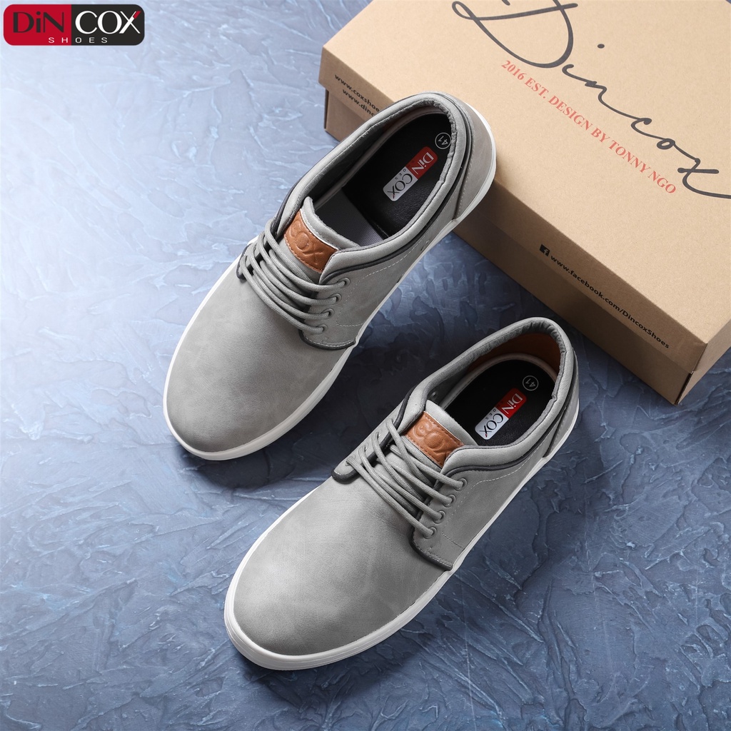 Giày Sneaker Da Nam DINCOX C03 Khí Chất Lịch Thiệp Grey