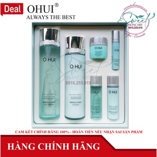 Bộ dưỡng da cấp ẩm Ohui Miracle Aqua Special Set cho da lỗ chân lông to, nhờn 6 sản phẩm O Hui