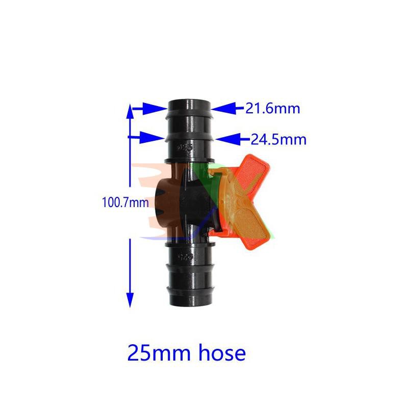Van khóa TM-25A 2 đầu gân cho ống tưới Φ25 mm, Van khóa cho dây PE LDPE HDPE PVC