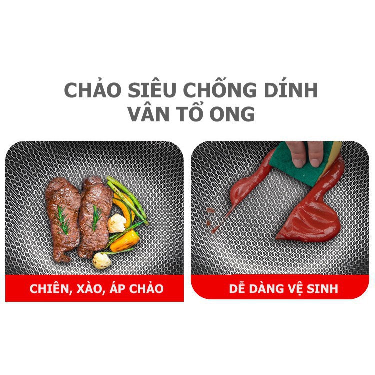 [HOT] Chảo Siêu Chống Dính Vân Tổ Ong