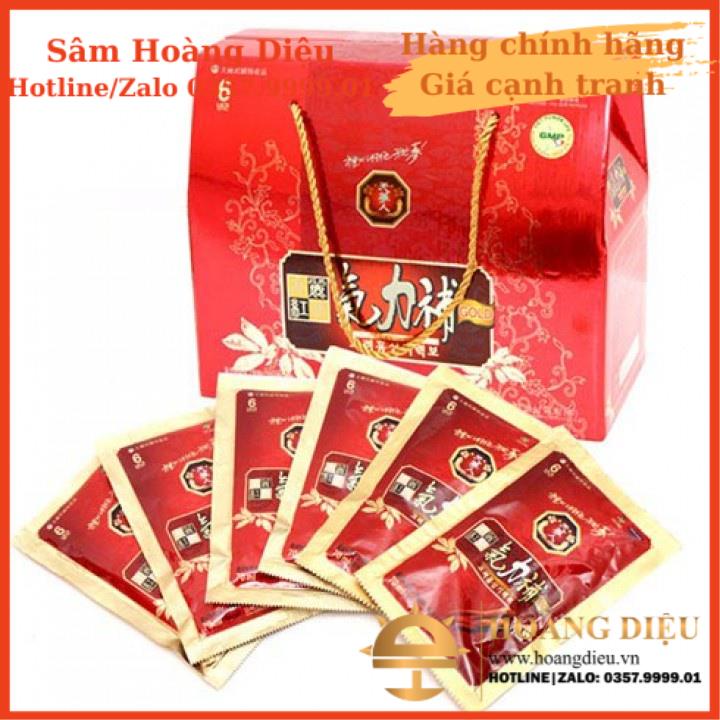 Sâm Hoàng Diệu - Nước hồng sâm linh chi Bio quai xách 6 năm tuổi 30 gói x 70ml