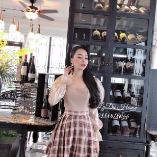 Đầm phối kẻ karo  sang chảnh