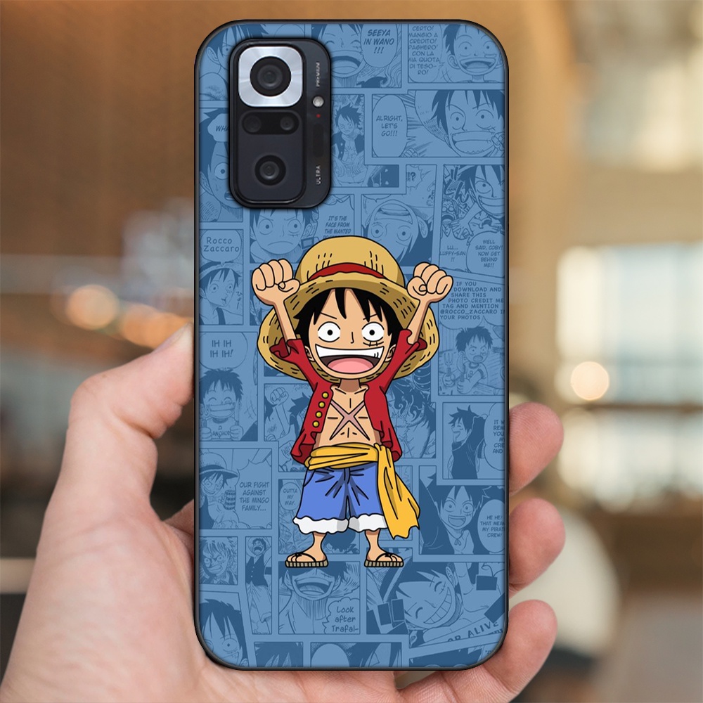 Ốp lưng Xiaomi Redmi Note 10 Pro viền đen in hình Luffy One Piece